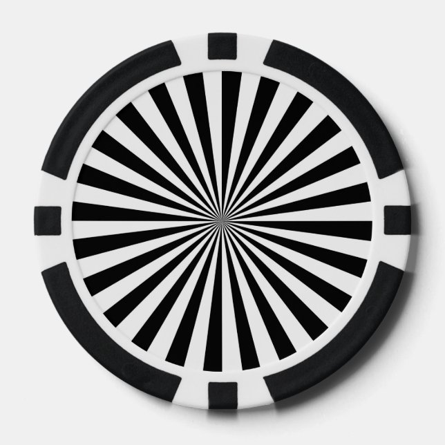 Modern Optical Burst Spinning Wheel Design Poker Chips (Front)