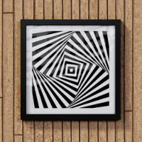 Modern Optical Illusion Wall Art Black and White