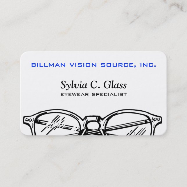 Modern Optical Vision Care Eyewear Professional Business Card (Front)