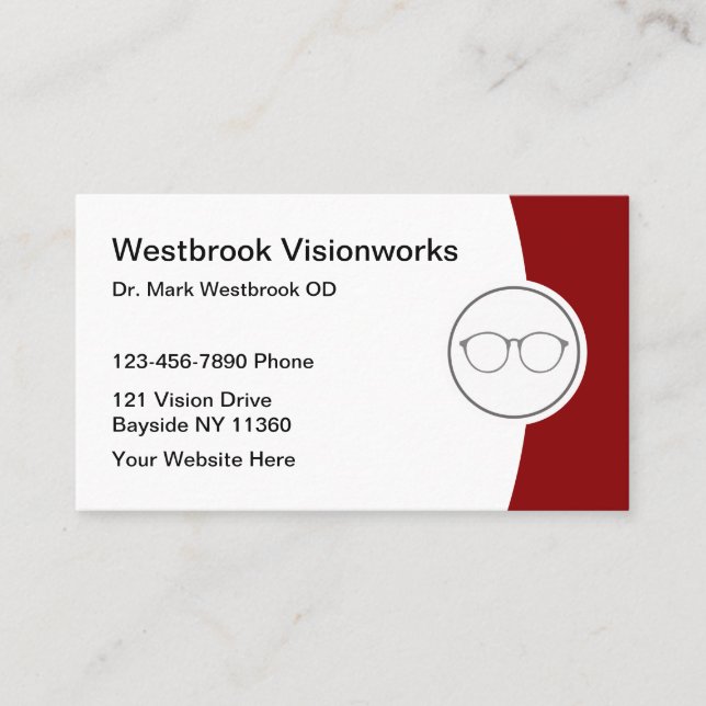 Modern Optometrist Appointment Business Cards (Front)