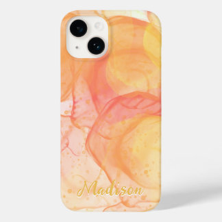 Modern Orange Abstract Personalised Case-Mate iPhone 14 Case