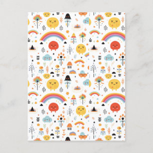 Modern Orange and Black pumpkin boo Postcard