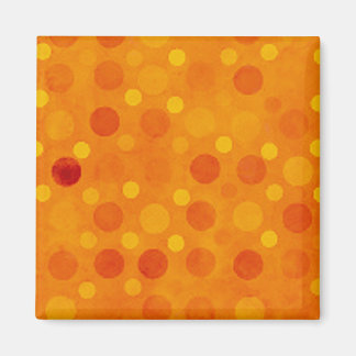 Modern Orange and Yellow Polka Dots Magnet