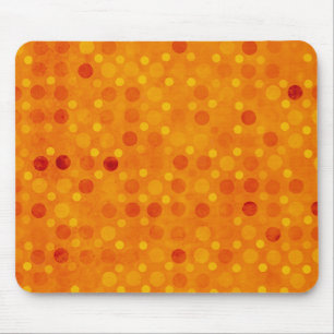 Modern Orange and Yellow Polka Dots Mouse Pad