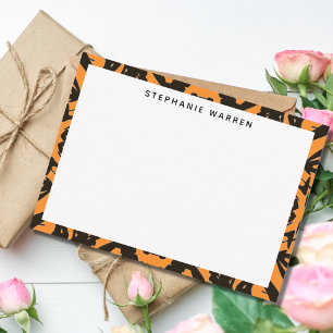 Modern Orange Black Decorative Border  Card
