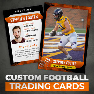 Modern Orange & Black Football Trading Card