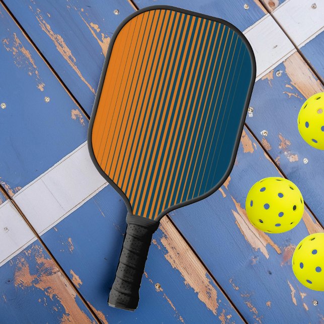 Modern Orange Blue Sports Side Fade Pickleball Paddle (Creator Uploaded)