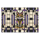 Modern Orange Cat Stained Glass Illustration