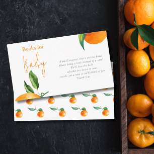 Modern Orange Citrus Books for Baby  Enclosure Card