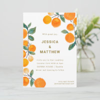 Modern Orange Citrus Fruit Simple Wedding