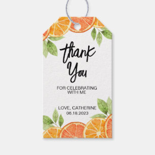 Modern Orange Citrus Slice Birthday Gift Tag
