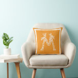 Modern orange coastal beach rope monogram cushion<br><div class="desc">Orange coastal beach rope monogram</div>