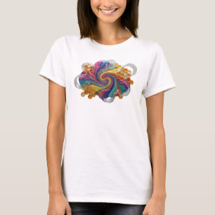 Modern Orange COLORFUL SWIRLS Graphic Tee