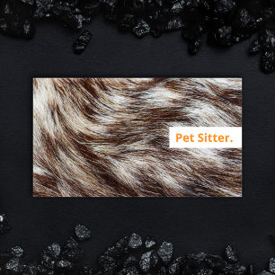 Modern Orange Dog Grooming Animal Care Sitter Business Card