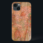 Modern Orange Floral Print on Stripped Background iPhone 13 Case<br><div class="desc">A Jennifer Goldberger original creation,  this modern orange floral print sits on a stripped background. The flowers almost blend in with the background. Let it blend in with the rest of your home by buying it today!</div>