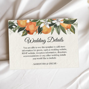 Modern Orange & Flowers Watercolor  Enclosure Card