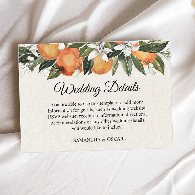Modern Orange & Flowers Watercolor  Enclosure Card (Creator Uploaded)