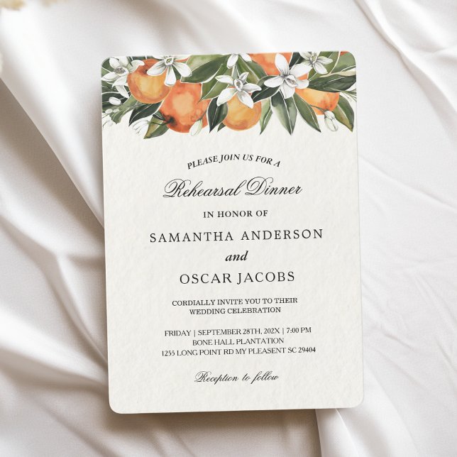 Modern Orange & Flowers Watercolor  Invitation (Creator Uploaded)