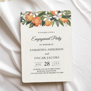 Modern Orange & Flowers Watercolor  Invitation
