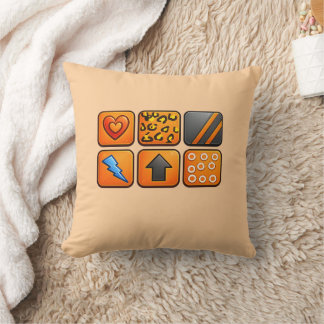 Modern Orange Geometric Design Cushion