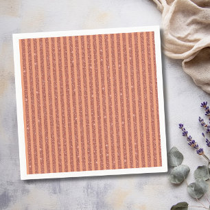 Modern Orange Mango Glitter Style Vertical Stripes Napkin