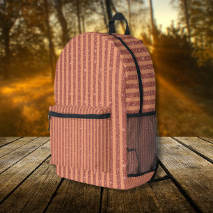 Modern Orange Mango Glitter Style Vertical Stripes Printed Backpack