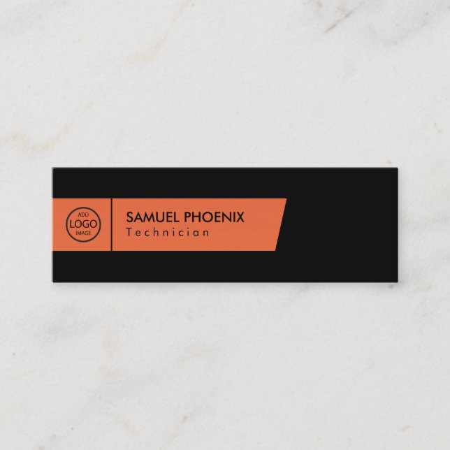 Modern | (Orange) Mini Business Card (Front)