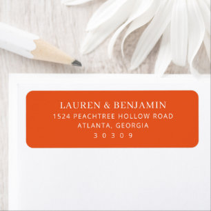 Modern Orange Minimalist Return Address Label