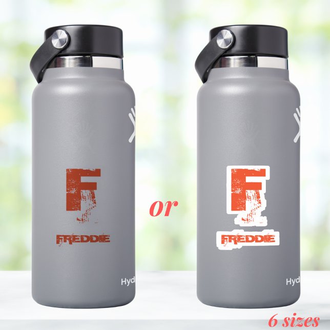 Modern Orange Name Business Water Bottle Tumbler (Creator Uploaded)