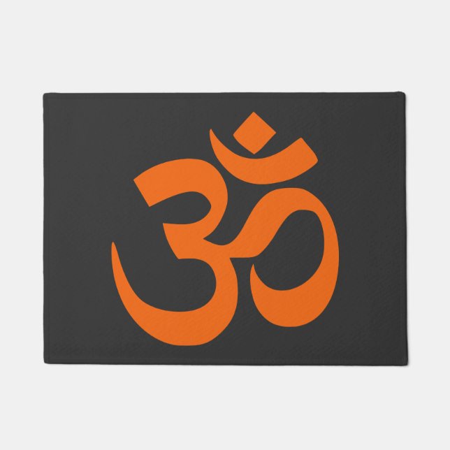 Modern Orange Om Doormat (Front)