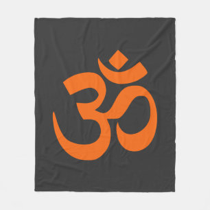 Modern Orange Om Fleece Blanket