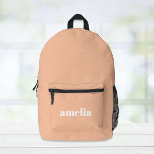 Modern Orange Personalised Printed Backpack