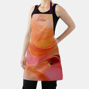 Modern Orange, Pink and Gold- Apron