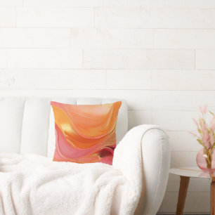 Modern Orange Pink and Gold- Cushion
