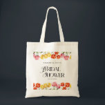 Modern Orange Pink  Tulips Floral Bridal Shower Tote Bag<br><div class="desc">Celebrate the bride-to-be with this Modern Orange Pink Tulips Floral Bridal Shower Tote Bag. Featuring delicate tulip blooms in soft orange and pink hues paired with elegant modern typography, this stylish tote adds a fresh, romantic touch to any bridal shower celebration. Perfect as a bridal party gift, welcome bag, or...</div>