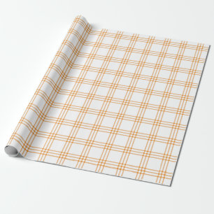 Modern Orange Plaid  Large Pattern  Wrapping Paper