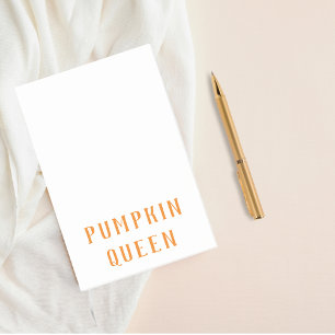 Modern Orange Pumpkin Queen Best Gift Post-it Notes
