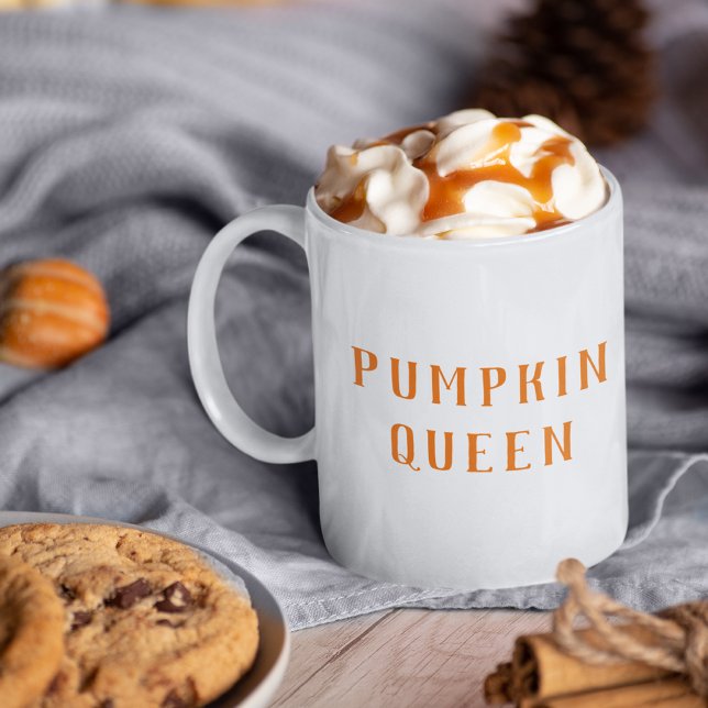 Modern Orange Pumpkin Queen Best Gift Two-Tone Coffee Mug (Creator Uploaded)