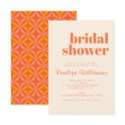 Modern Orange Retro Bold Typography Bridal Shower