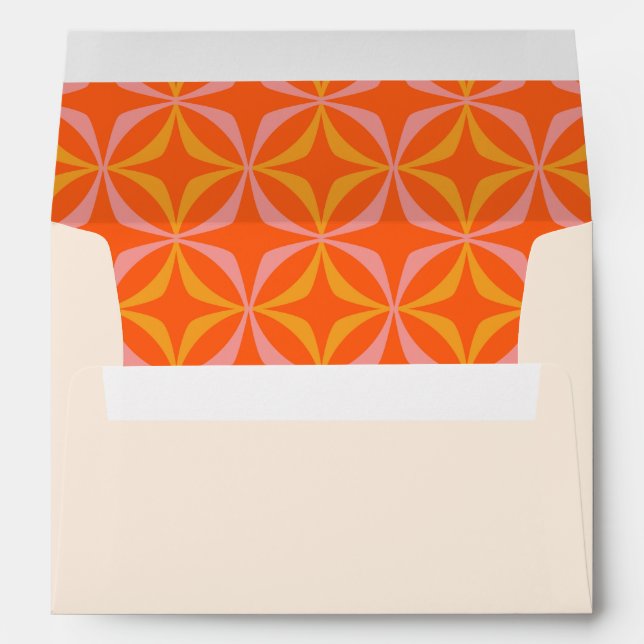 Modern Orange Retro Typography Wedding All In One  Envelope (Back (Bottom))