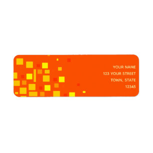 Modern Orange Return Address Return Address Label