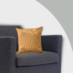 Modern Orange Shell Pattern Throw Pillow