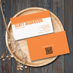 Modern Orange Social Media Business Card