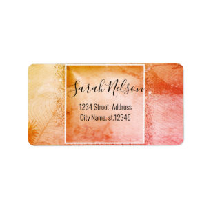 Modern Orange Sparkly Label