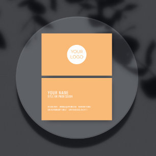 Modern Orange Square Business Card with Logo