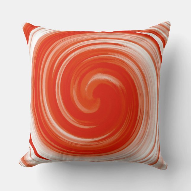 Modern Orange Swirl Abstract Art Cushion (Front)