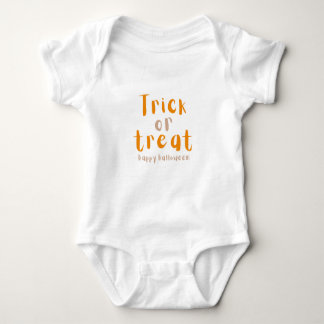 Modern Orange Trick or Treat Halloween Baby Bodysuit