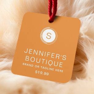 Modern Orange White Boutique Branding Calling Card