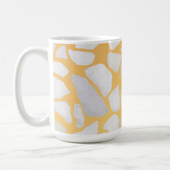 Modern Orange White Terrazzo Pattern Coffee Mug (Left)