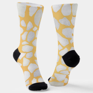 Modern Orange White Terrazzo Pattern Socks
